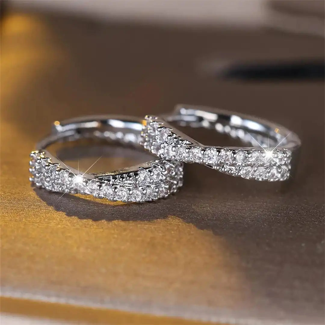 Gold Huggie Earrings Niamh with Zirconia