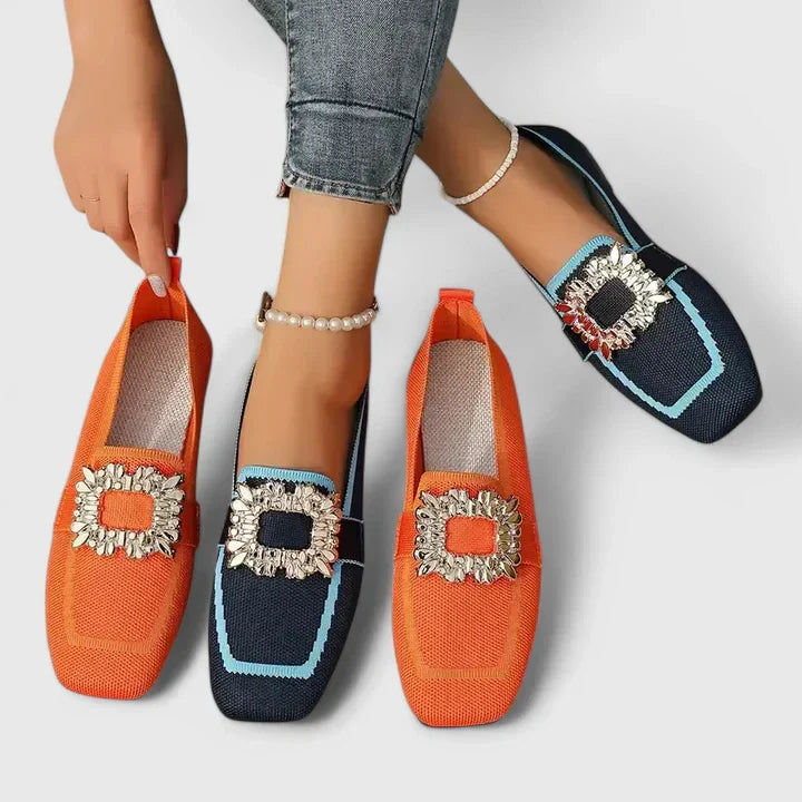 Mareike - Espadrille-Slipper mit Schmuckschnalle