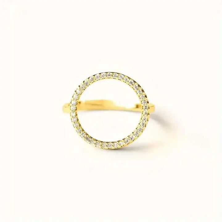 Gold Open Circle Ring Méabh with Zirconia