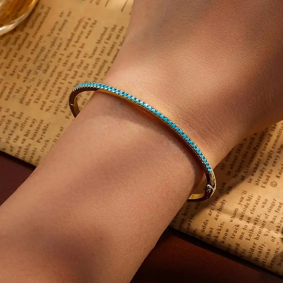 Gold Bangle Méabh with Turquoise