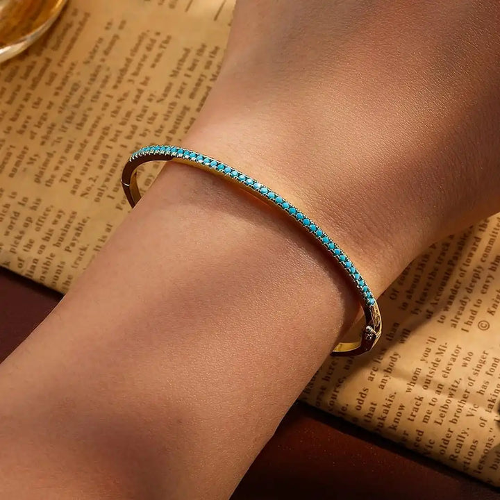 Gold Bangle Méabh with Turquoise