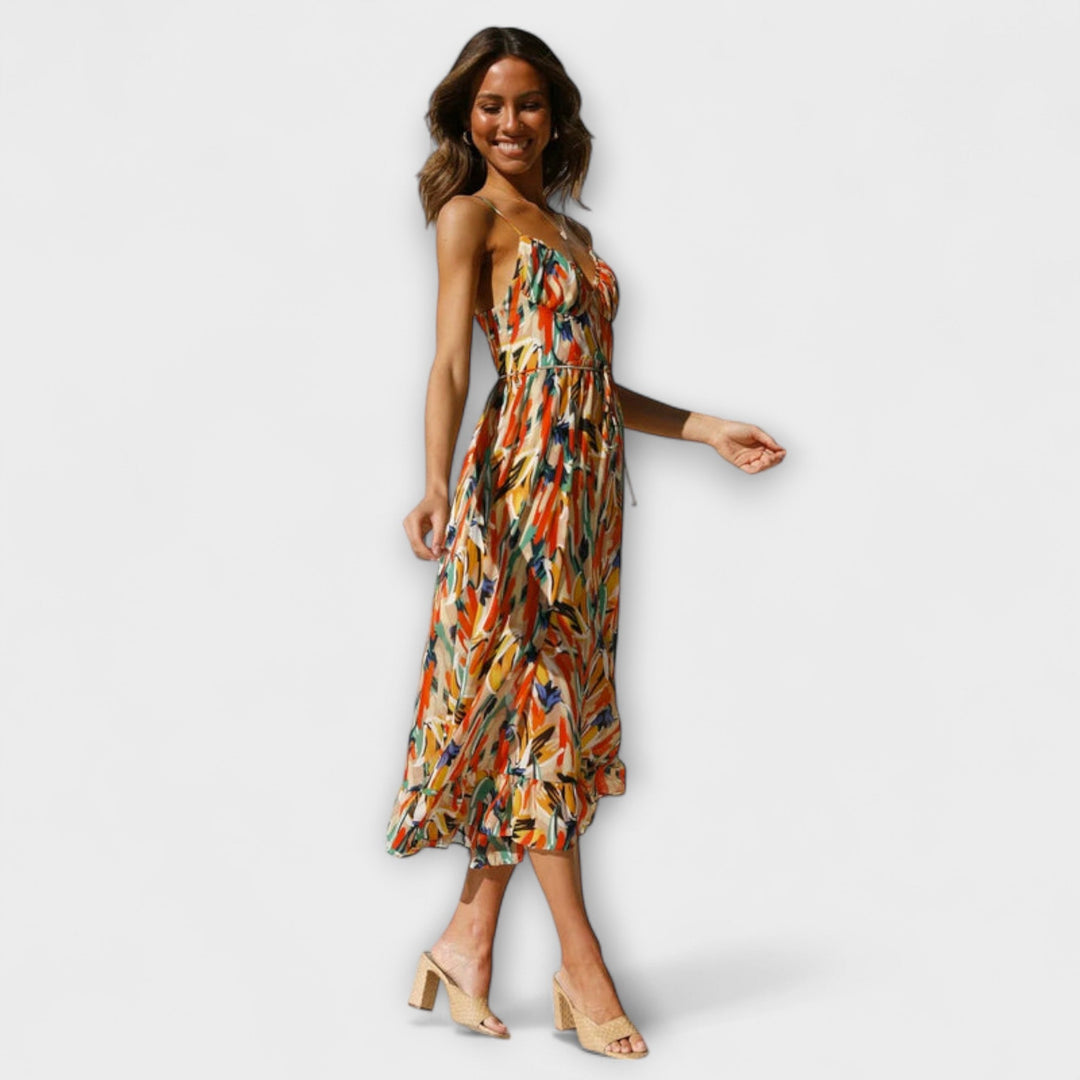 Thekla - Buntes elegantes Sommerkleid mit Print