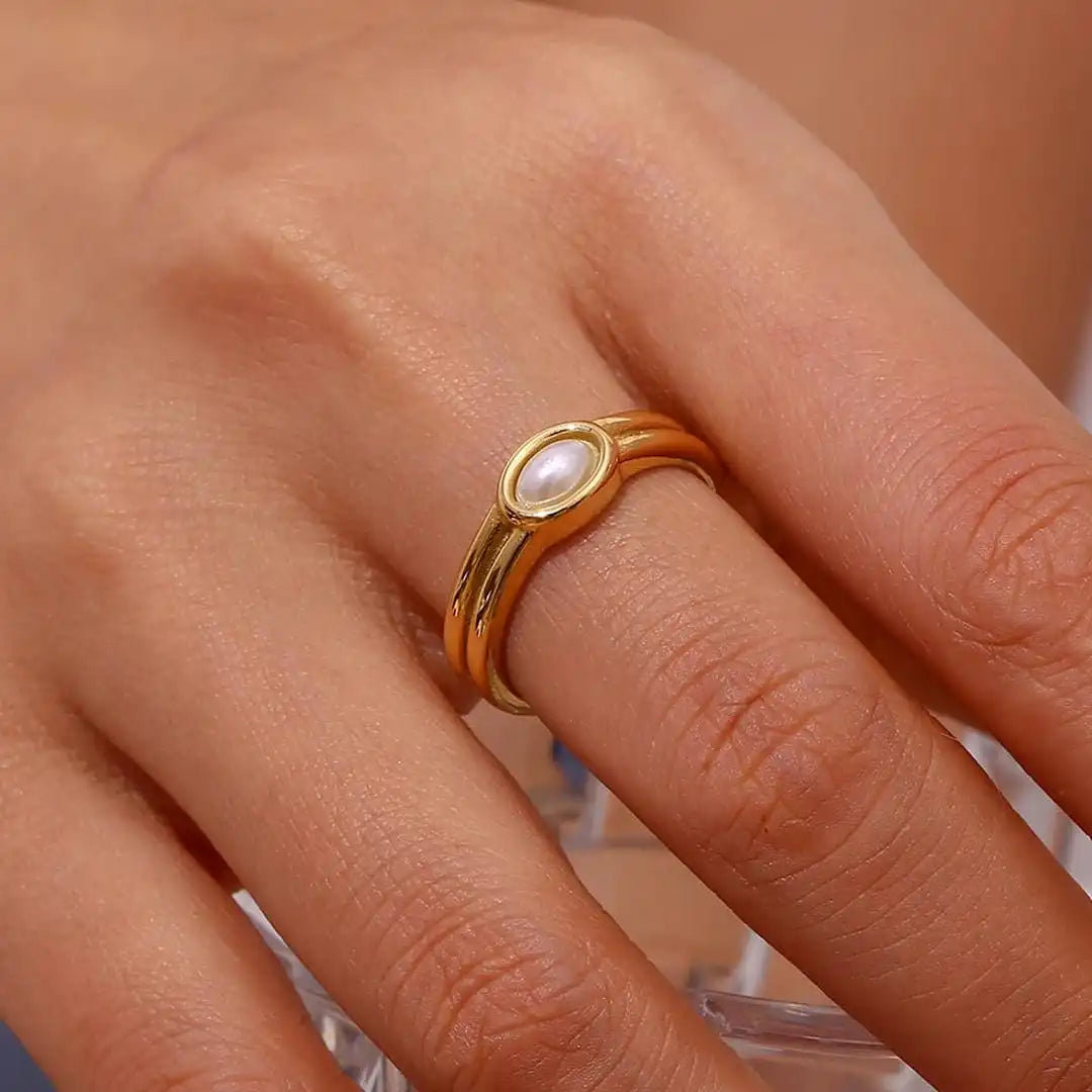 Gold Ring Eabha with Turquoise