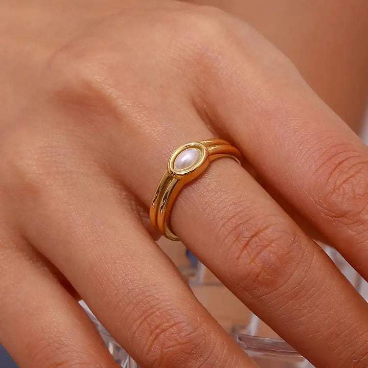 Gold Ring Eabha with Turquoise