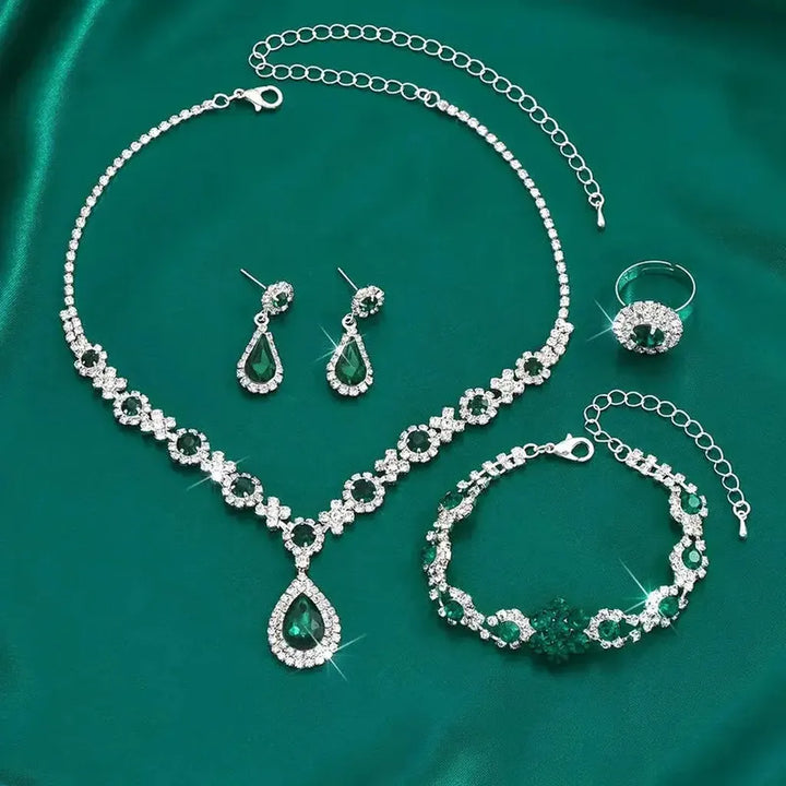Adriana Lysandra Jewelry Set | White Gold-Tone