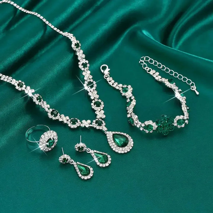 Adriana Lysandra Jewelry Set | White Gold-Tone