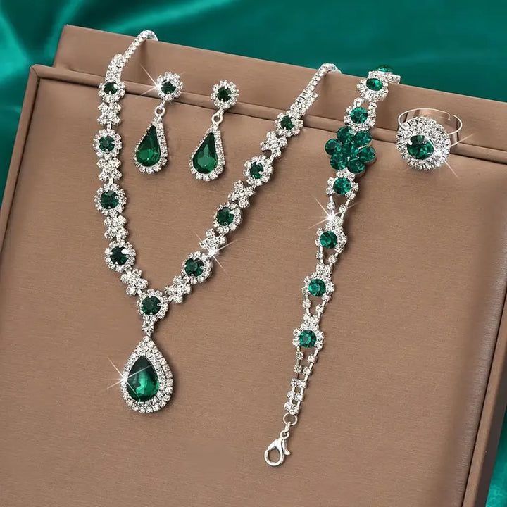 Adriana Lysandra Jewelry Set | White Gold-Tone