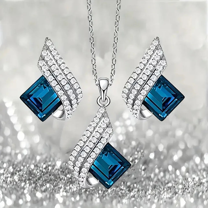 Luna Jewelry Set | White Gold-Tone