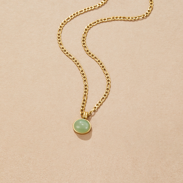 Gold Necklace Méadhbh with Turquoise Cabochon