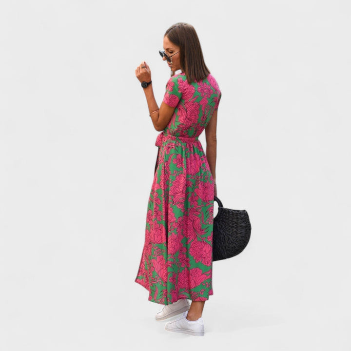 Lila Rosa - Pinkes Boho-Kleid mit Blütenmuster