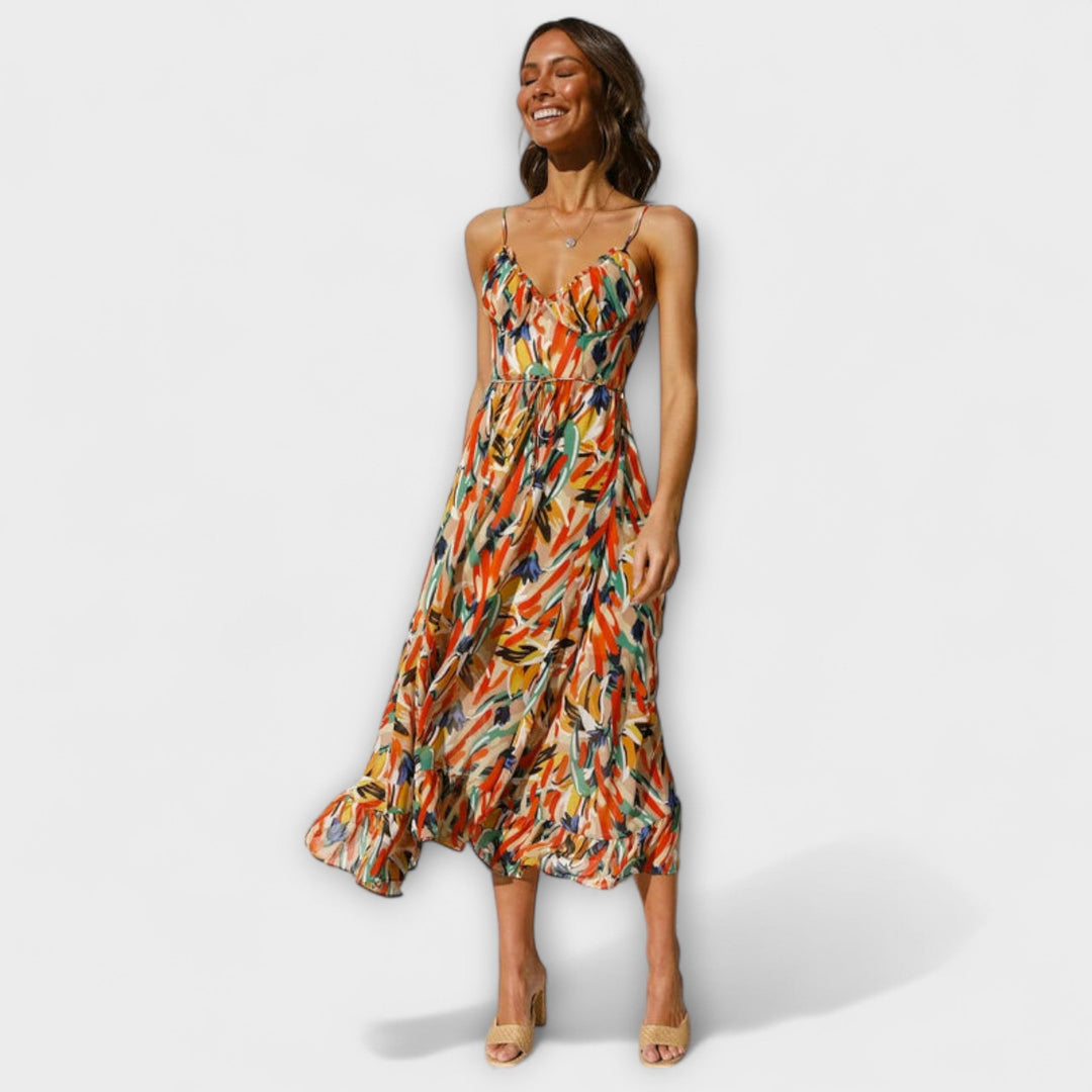 Thekla - Buntes elegantes Sommerkleid mit Print