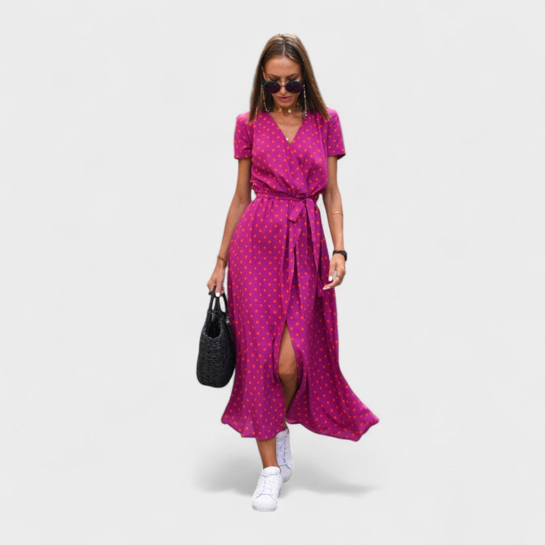 Lila Rosa - Pinkes Boho-Kleid mit Blütenmuster