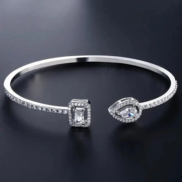 Gold Cuff Bracelet Sadhbh with Zirconia