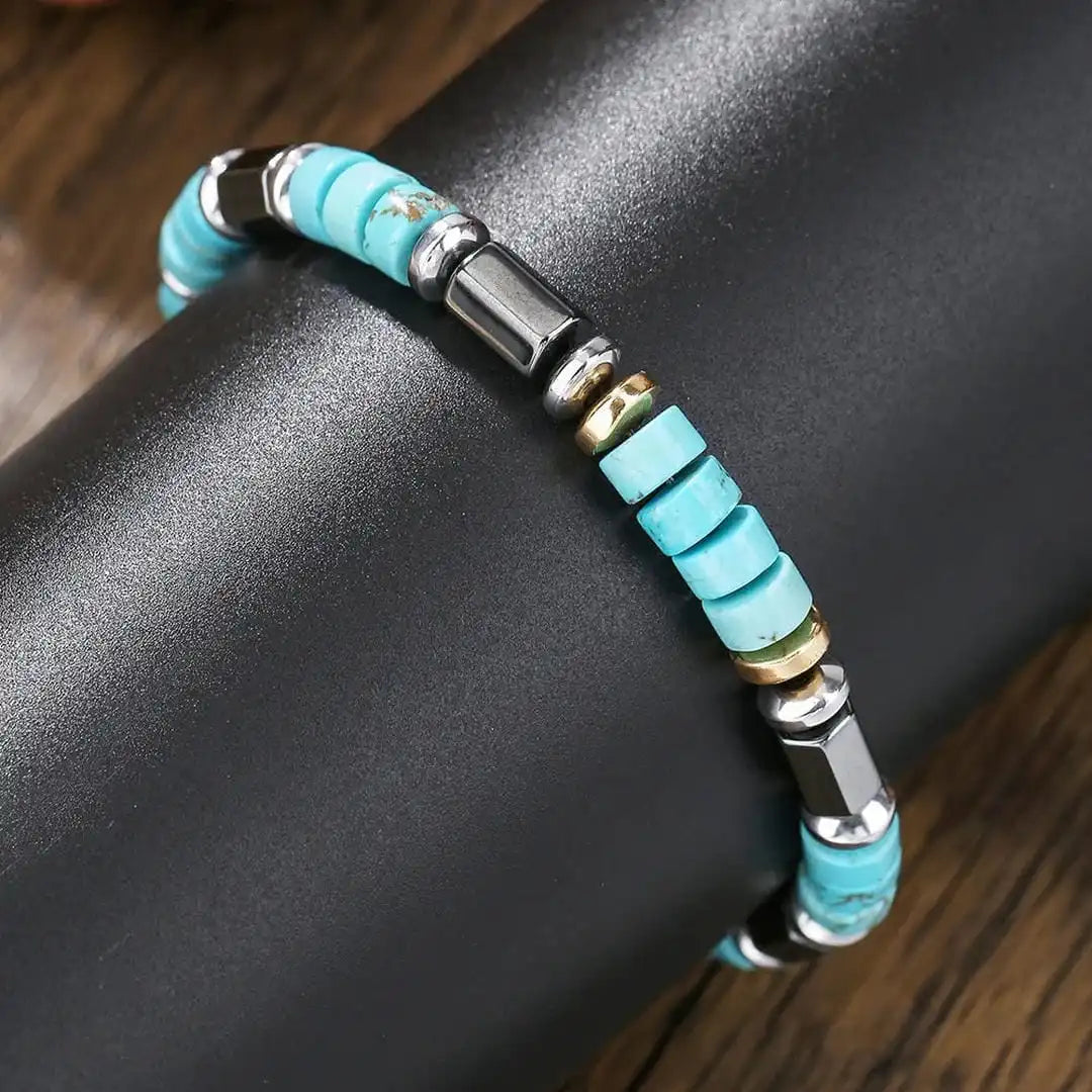 Silver Turquoise Beaded Bracelet Eabha