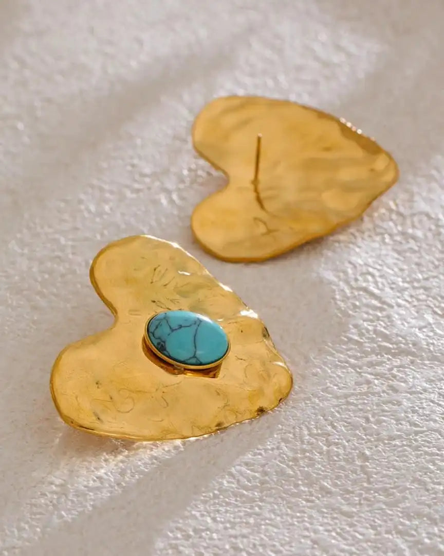 Gold Turquoise Heart Jewellery Set Nuala