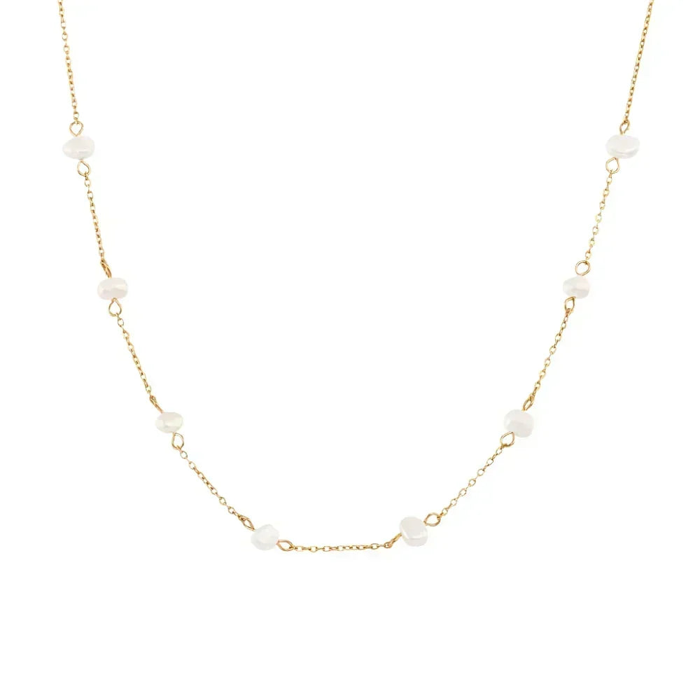 Gold Chain Necklace Órlaith with Pearls