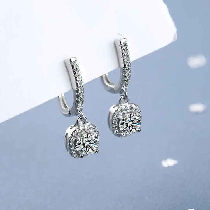White Gold Drop Earrings Caoimhe with Zirconia