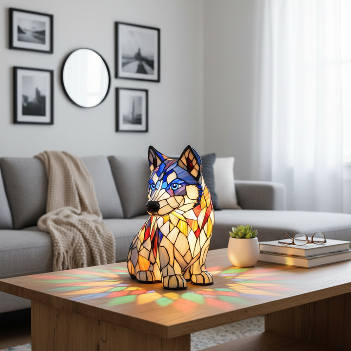 Sitzender Husky