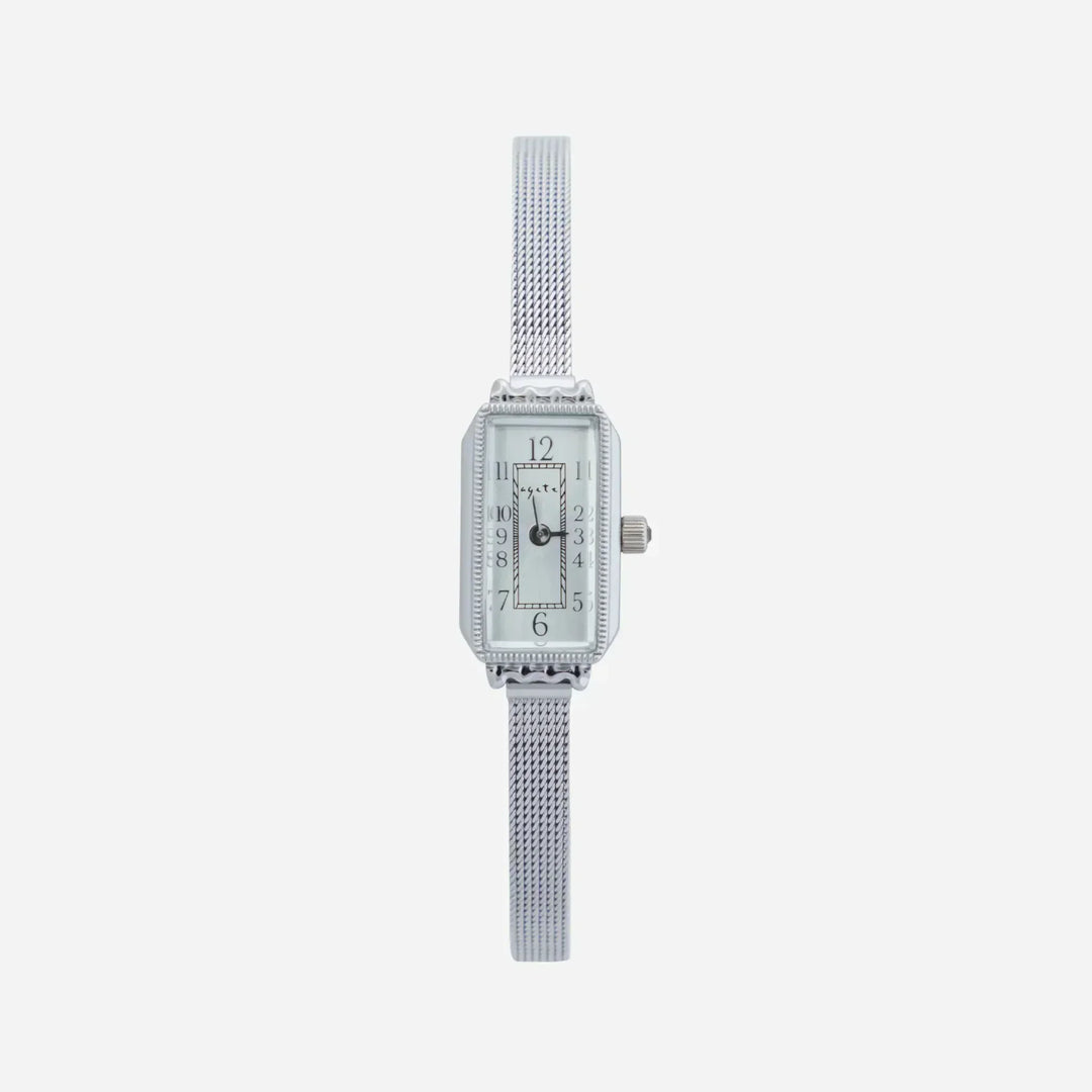 Gold Watch Eithne with Rectangular Case and Mesh Strap