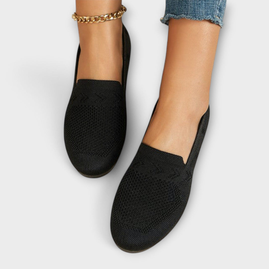 Adelheid - Hellblaue Strick-Loafer
