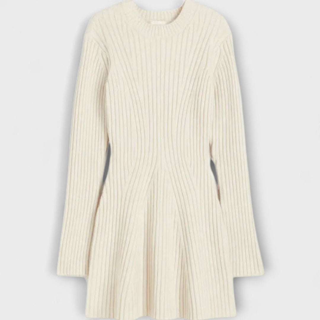 Polly - Cremefarbenes Strickkleid