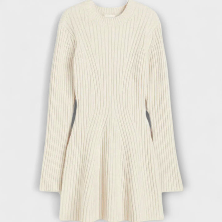 Polly - Cremefarbenes Strickkleid
