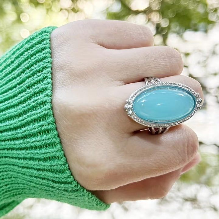 Silver Statement Ring Aoibhinn with Turquoise