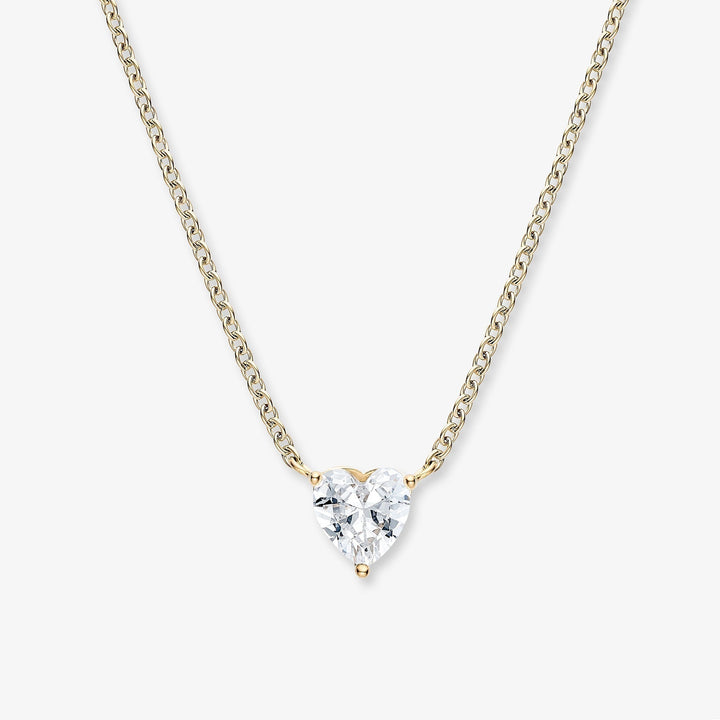 Gold Necklace Cara with Heart Crystal