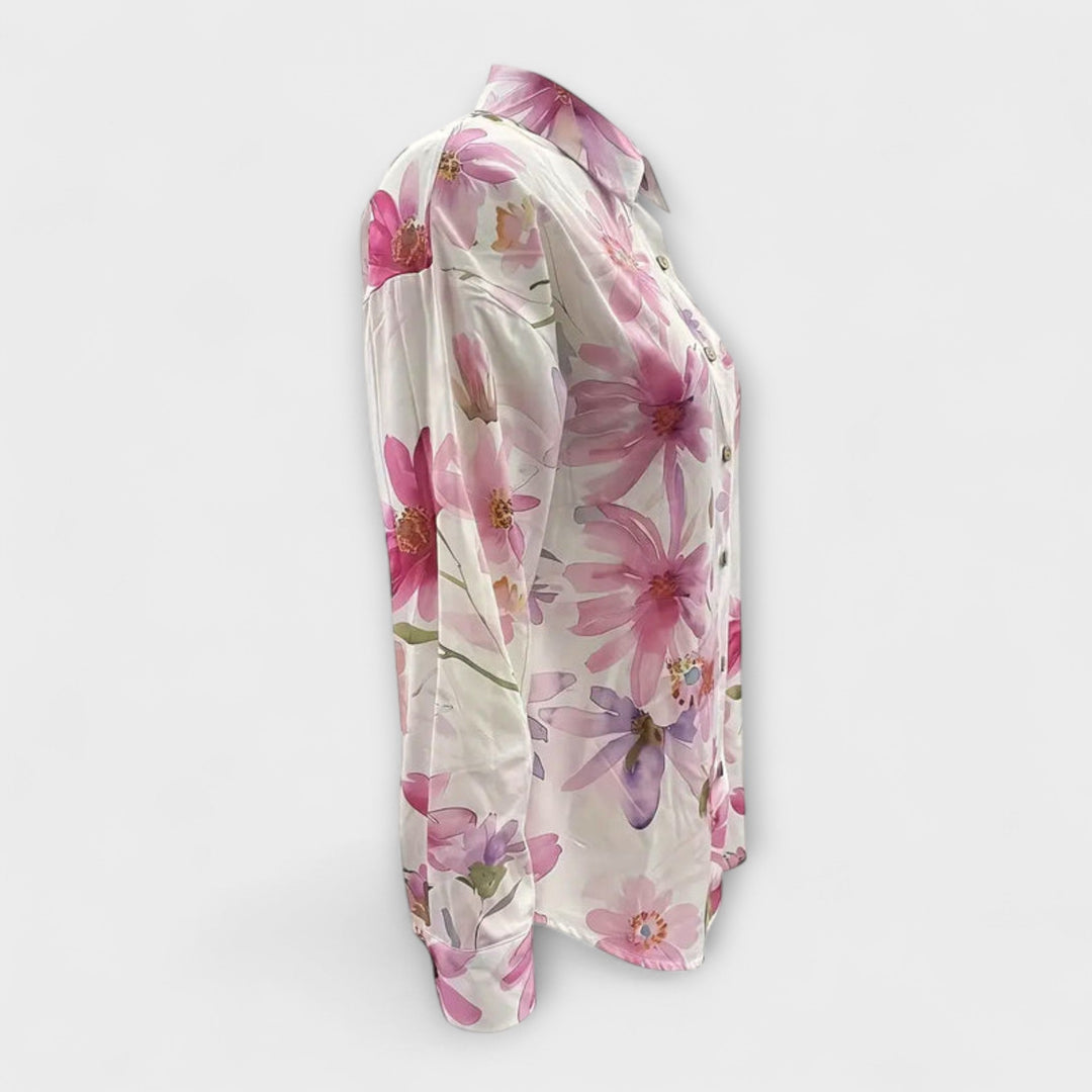 Gaida - Weisse Bluse mit Sommerblüten