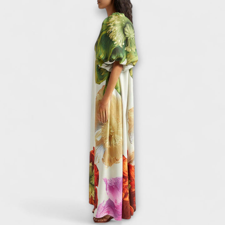 Skylar - Maxikleid mit Blütendruck und Puffärmeln