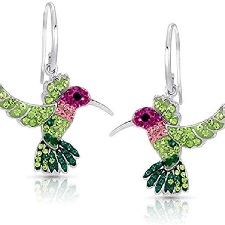 Colorful Hummingbird Sparkle Earrings