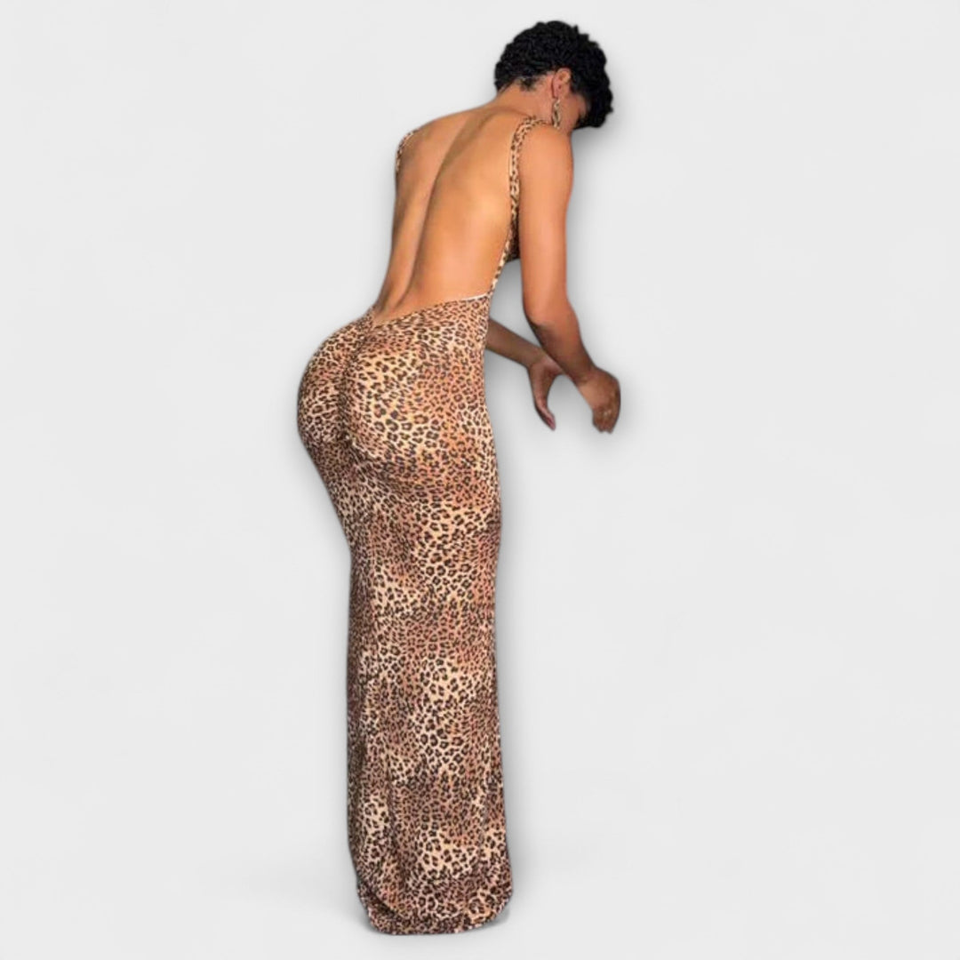 Della - Maxikleid mit Leopardenmuster