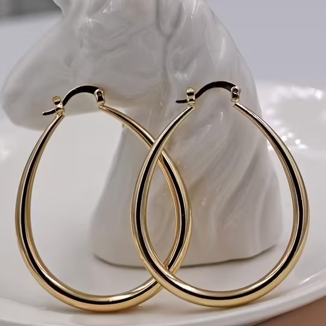 Gold Oval Hoop Earrings Saoirse