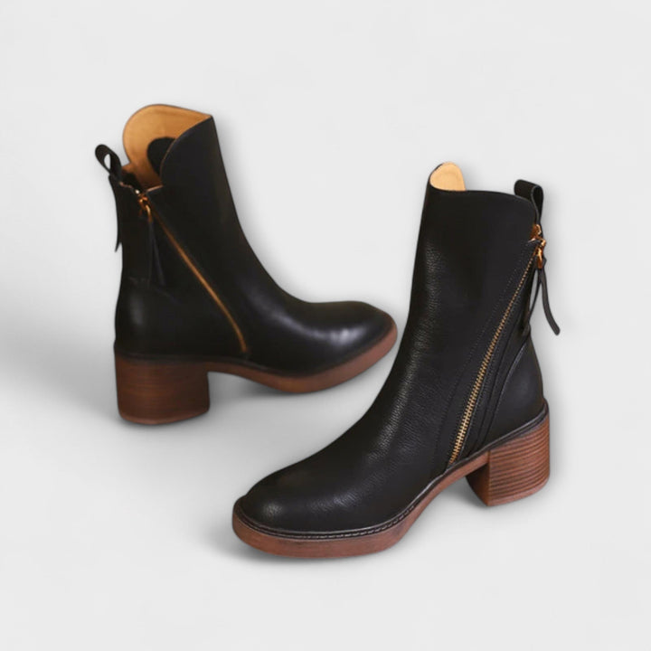 Marlene - Lederstiefel mit Blockabsatz