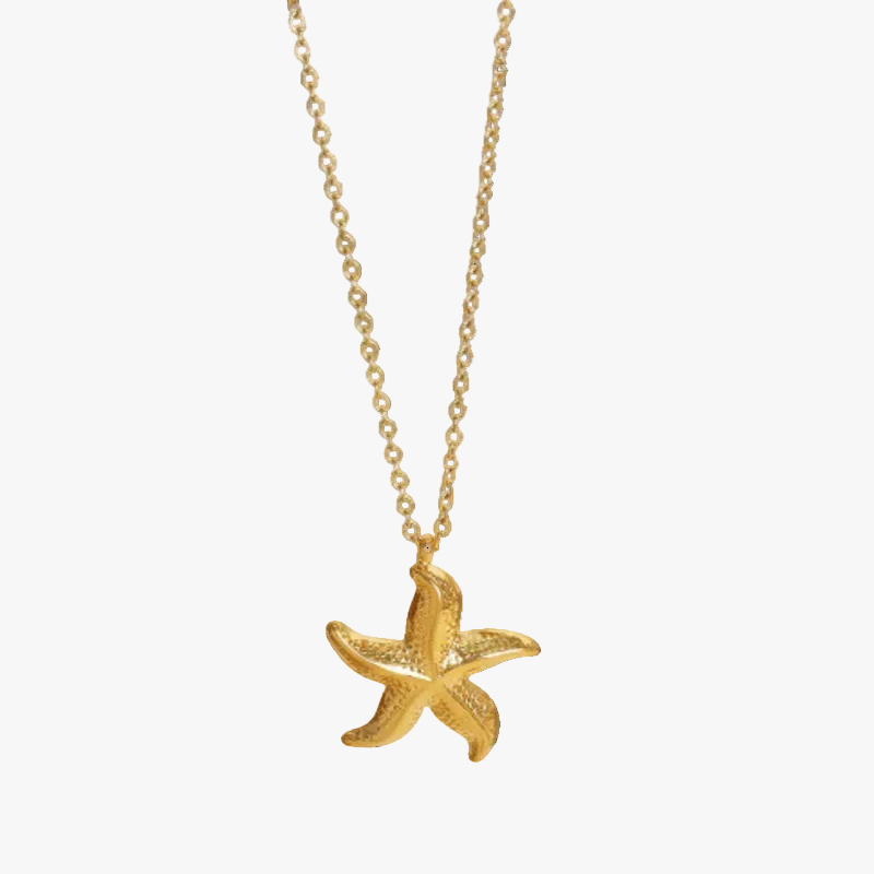 Gold Necklace Maeve with Starfish Motif