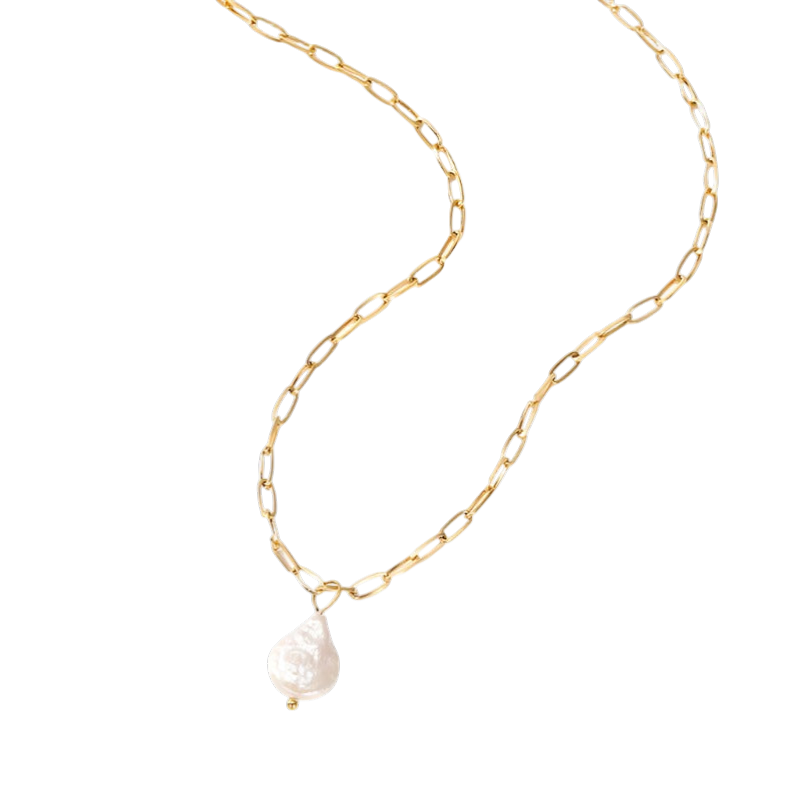 Gold Necklace Sinéad with Baroque Pearl Drop