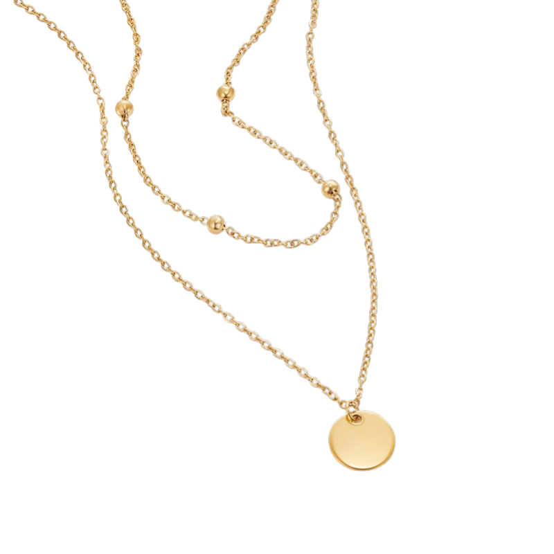 Gold Chain Necklace Eabha with Coin Pendant