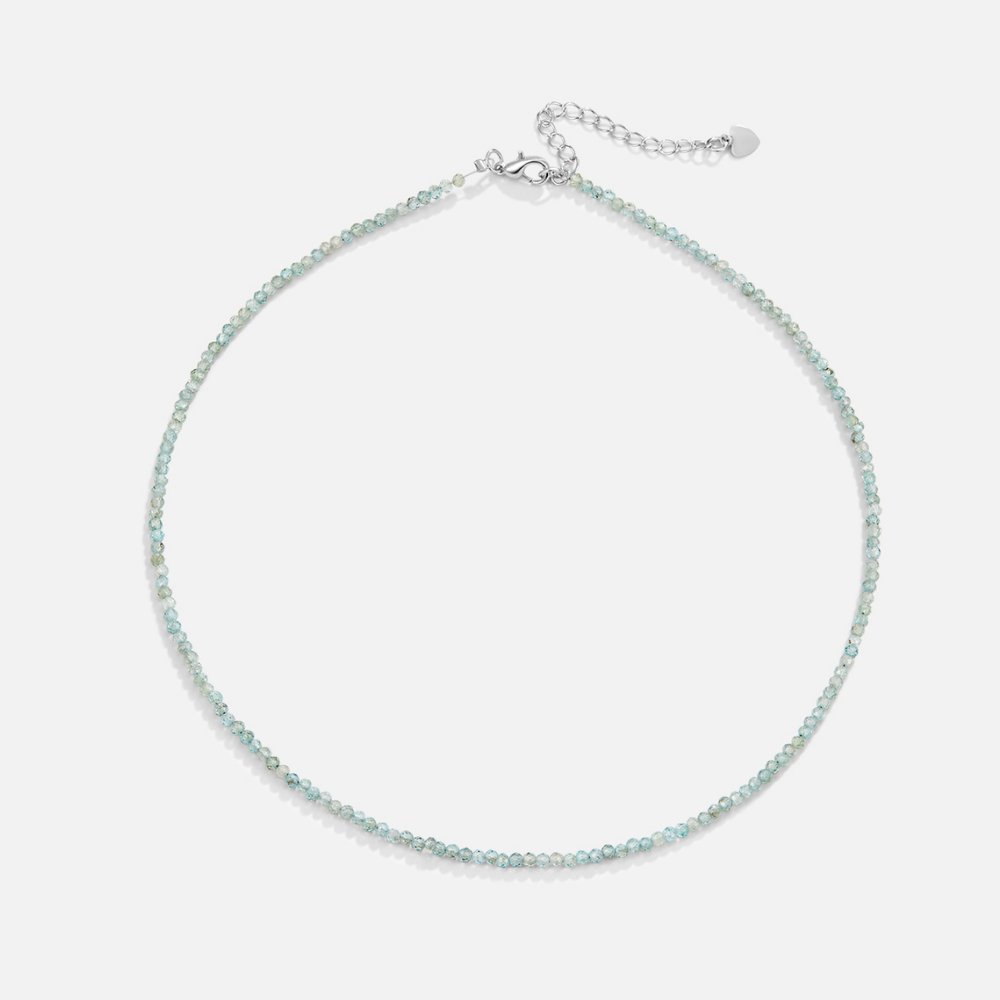 Amazonite Beaded Necklace Treasa with Heart Charm