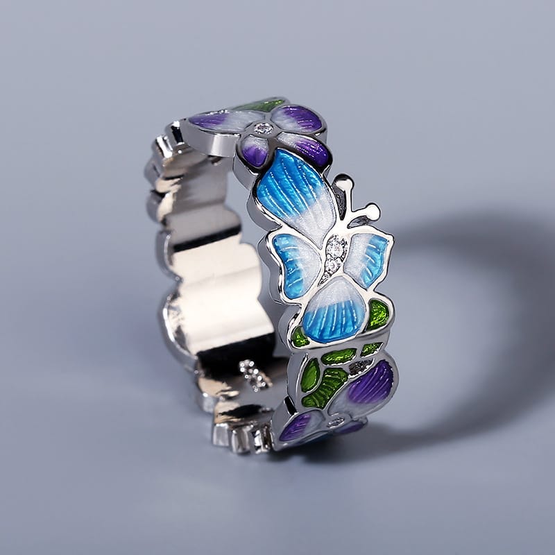Gold Ring Ciara with Enamel Mosaic