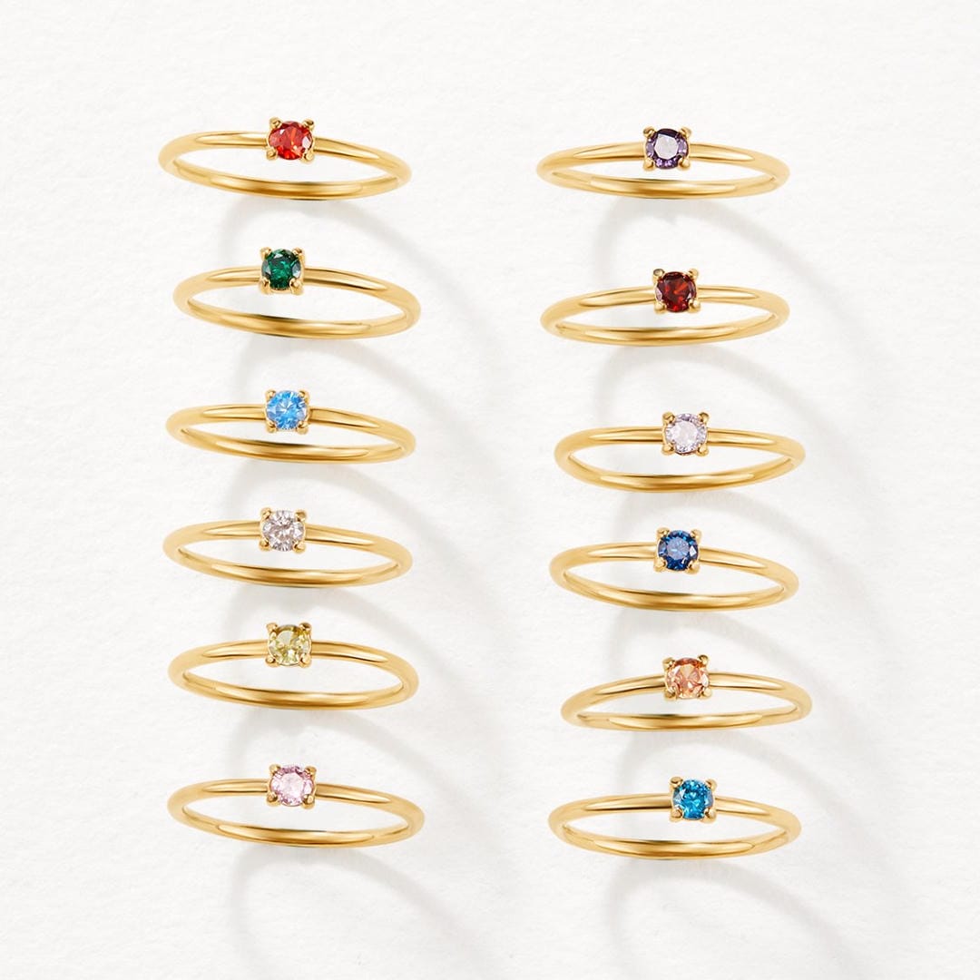 Gold Ring Emer with Birthstone