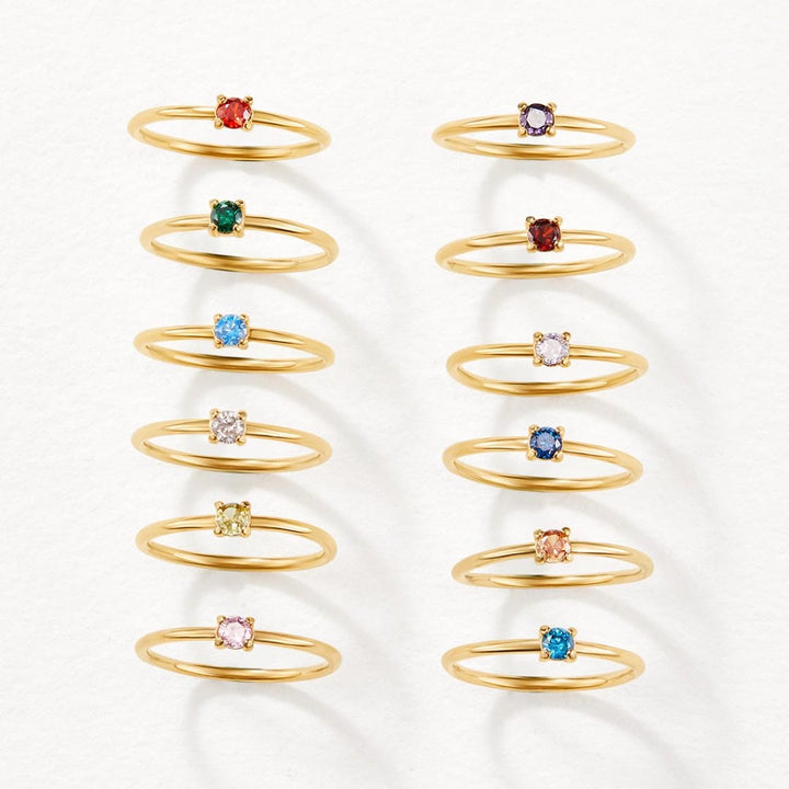 Gold Ring Emer with Birthstone