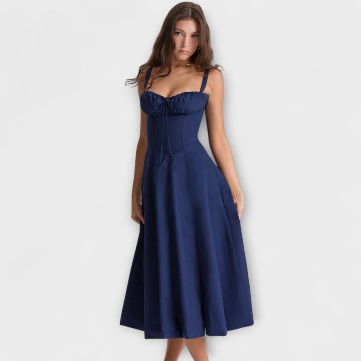 Zipporas - Tailliertes Bustierkleid mit Frühlingsblumen