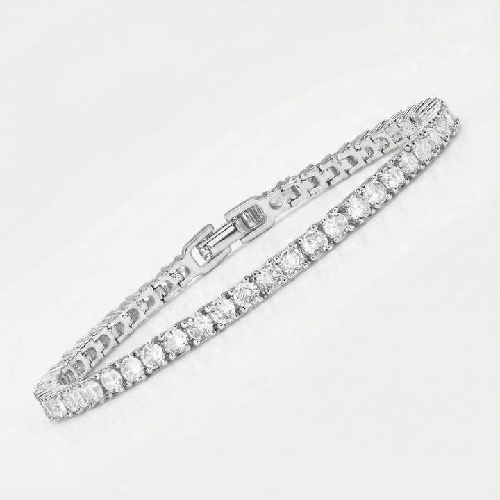 Silver Tennis Bracelet Méabh with Crystals