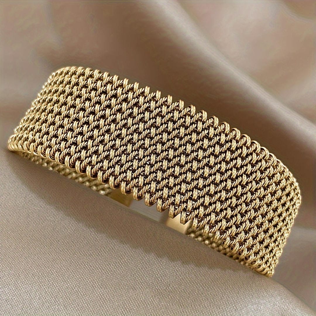 Gold Mesh Cuff Bracelet Aislinn