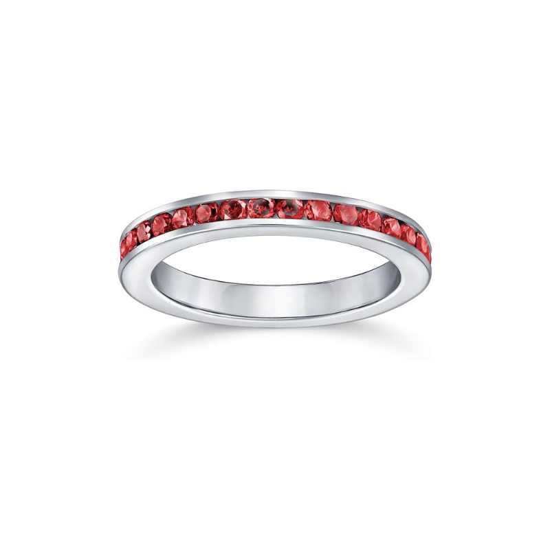 White Gold Eternity Ring Nuala with Ruby