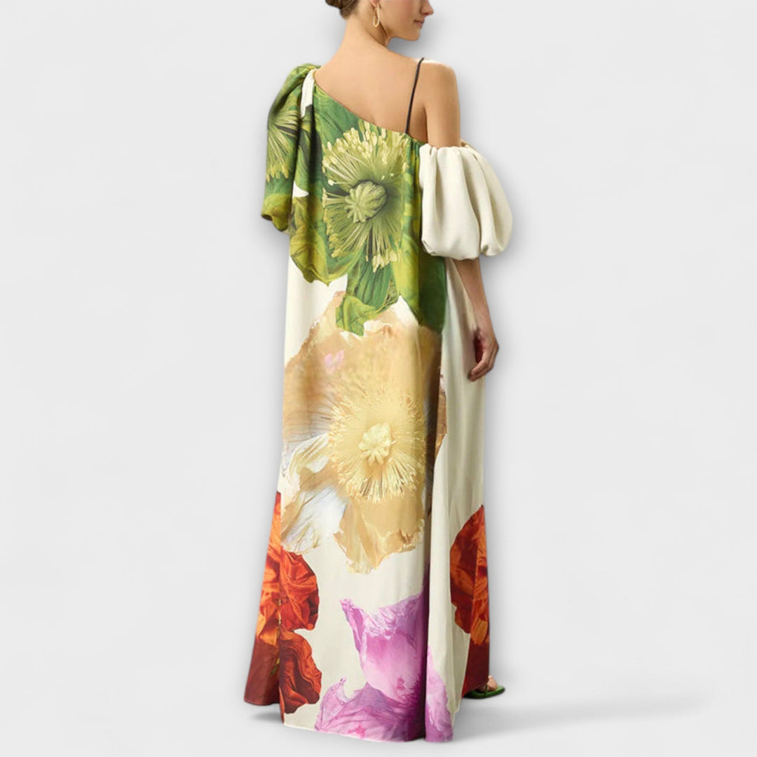 Skylar - Maxikleid mit Blütendruck und Puffärmeln