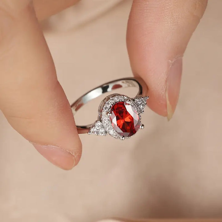 Black Gold Ring Dervla with Ruby