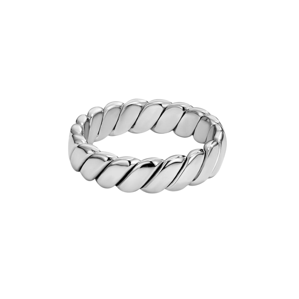 Silver Ring Clíona with Twisted Rope Band