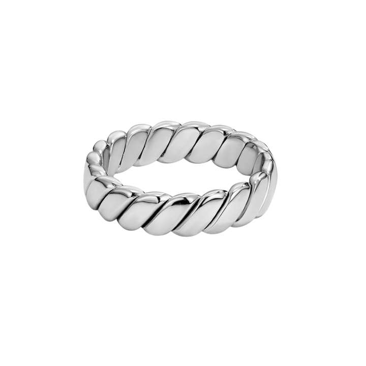 Silver Ring Clíona with Twisted Rope Band