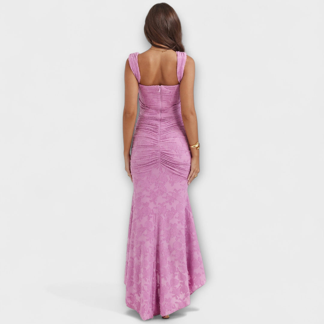 Renske - Lila Maxikleid mit Korsett